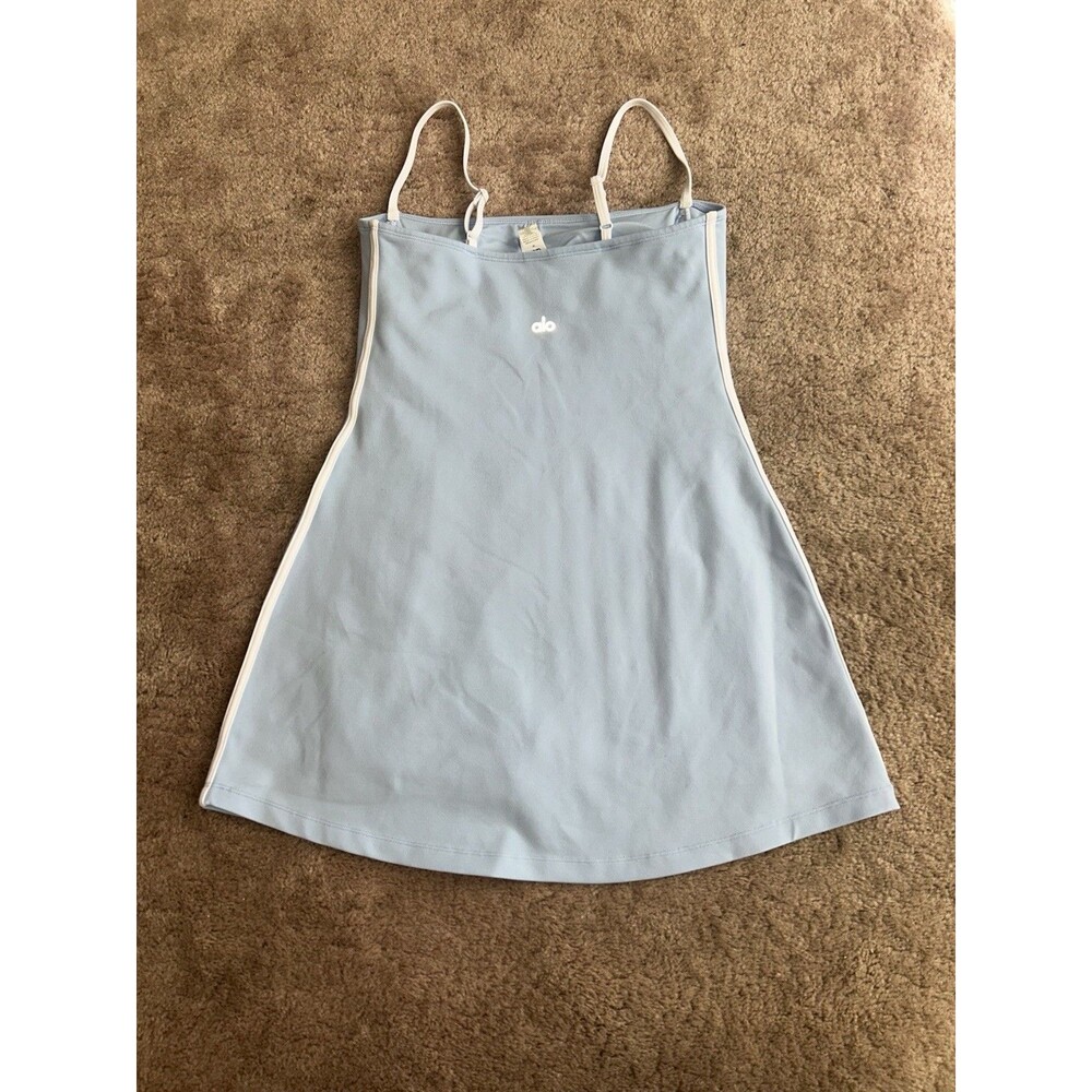 Alo Yoga Airbrush Streamlined Dress Seashell Blue White Size Medium - Picture 5 of 9